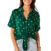 Tipsy Elves Women's Simple Clover Tie-Front Shirt 1 Tipsy Elves Women's Simple Clover Tie-Front Shirt