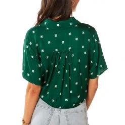 Tipsy Elves Women's Simple Clover Tie-Front Shirt