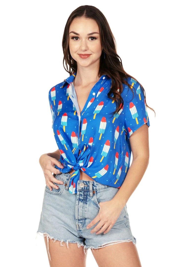 Tipsy Elves Women's Grand Finale Button Down Shirt 6 Tipsy Elves Women's Grand Finale Button Down Shirt