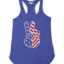 Tipsy Elves Women's Patriotic Peace Tank Top