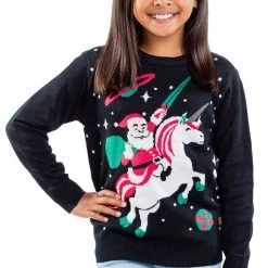 Tipsy Elves Kids & Baby Boy's / Girl's Santa Unicorn Sweater 11 Tipsy Elves Kids & Baby Boy's / Girl's Santa Unicorn Sweater